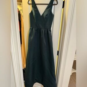 Amsale bridesmaids dress, emerald green color